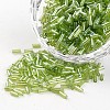 Tube Transparent Colours Pearl Luster Plated Round Hole Glass Bugle Beads SEED-I001-104-1