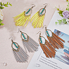 3 Pairs 3 Colors Imitation Leather Tassel Chandelier Earrings EJEW-FI0002-37-5