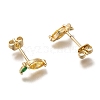 Brass Stud Earrings ZIRC-I051-04G-2