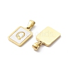 Ion Plating(IP) 304 Stainless Steel Pave Shell Pendants STAS-G327-01G-Q-2