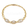 Cubic Zirconia Oval Link Chain Bracelet BJEW-Z069-01G-01-1