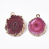 Natural Druzy Agate Pendants G-N325-04D-2