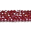 Opaque Solid Color Electroplate Glass Beads Strands EGLA-A039-P4mm-B01-1
