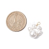 3Pcs 3 Sizes Copper Wire Wrapped Shell Pearl Beaded Pendants PALLOY-JF02984-3