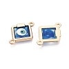 Alloy Enamel Blue Evil Eye Links Connector Charms with Resin ENAM-N071-03C-G-2
