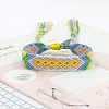 Ethnic Style Rhombus Polyester Braided Cord Bracelet PW-WGA14C8-01-1