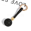 PU Leather & Rhinestone Keychain for Women PW-WG64994-08-1