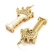 Brass Micro Pave Clear Cubic Zirconia Pendants KK-G498-01I-02-2