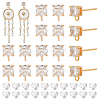 BENECREAT 20Pcs Brass Stud Earring Findings KK-BC0009-64-1