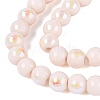 Electroplate Opaque Glass Beads Strands EGLA-Q132-6MM-01C-02-3
