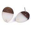 Resin & Walnut Wood Stud Earring Findings MAK-N032-006A-4