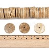 Dyed Natural Coconut Flat Round Bead Strands COCB-O003-12E-01-3