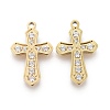 316 Surgical Stainless Steel Cubic Zirconia Tiny Cross Charms STAS-F256-018G-2