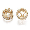 Brass Micro Pave Clear Cubic Zirconia Charms X-KK-T056-53G-NF-2