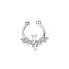 316L Stainless Steel Clear Cubic Zirconia Halloween Bat Clip-on Nose Septum Rings WG4B0C3-04-4