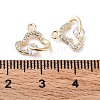 Brass Micro Pave Clear Cubic Zirconia Charms KK-F871-41G-3