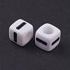 Acrylic Horizontal Hole Letter Beads PL37C9129-I-2