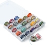 25 Rolls 25 Colors Round Segment Dyed Waxed Polyester Thread String YC-YW0001-02A-3