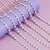  4 Yard 2 Style Rhinestones Cup Chains with ABS Plastic Pearl Beaded LCHA-NB0001-01-4