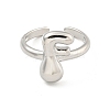 Brass Letter Open Cuff Rings for Women RJEW-G313-01F-P-2