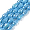 Opaque Solid Color Electroplate Glass Beads Strands EGLA-N013-P6mm-B10-1