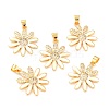 Real 18K Gold Plated Brass Micro Pave Cubic Zirconia Pendants ZIRC-L100-087G-01-1