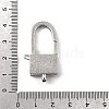 Brass Clear Cubic Zirconia Lobster Claw Clasps KK-Z078-48B-P-3