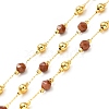 Handmade Natural Red Picture Jasper & Brass Round Beaded Chains for Necklaces Bracelets Making CHC-A006-14G-4