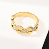 304 Stainless Steel Micro Pave Cubic Zirconia Finger Rings for Women RJEW-K315-03G-2