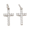 Brass Micro Pave Clear Cubic Zirconia Pendants CU-CBA3D67-04P-1