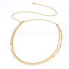Brass Star Charm Double Layer Curb Waist Chains for Women NJEW-TA00192-1