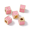 Rack Plating Brass Enamel Beads KK-B060-04G-05O-3