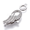 Brass Micro Pave Cubic Zirconia Lobster Claw Clasp ZIRC-M108-01A-P-2