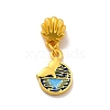 Rack Plating Alloy Enamel European Dangle Charm PALLOY-E006-02MG-02-1