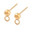 Ion Plating(IP) 304 Stainless Steel Ball Post Stud Earring Findings X-STAS-E163-44G-1