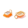 Brass Micro Pave Cubic Zirconia Enamel Charms ZIRC-C034-05G-3