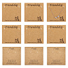 100Pcs 2 Styles Friendship Theme Kraft Paper Jewelry Display Cards CDIS-TA0001-24-2