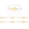 3.28 Feet Handmade CCB Plastic Imitation Pearl Beaded Chains X-CHC-I038-23G-2
