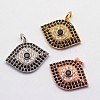 Brass Micro Pave Cubic Zirconia Pendants ZIRC-D113-50-FF-1