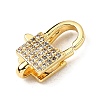 Brass Clear Cubic Zirconia Lobster Claw Clasps KK-Z078-48A-G-2