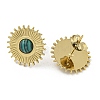 Real 18K Gold Plated 304 Stainless Steel Flat Round Stud Earrings EJEW-Z042-04E-2