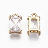 Brass Glass Rhinestone Pendants GLAA-S179-21I-RS-3