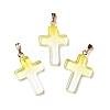 Two Tone Transparent Glass Pendants GLAA-A004-02G-2