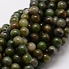 Natural Moss Agate Round Beads Strands X-G-E329-4mm-43-1