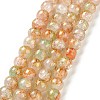 Baking Paint Crackle Glass Bead Strands DGLA-R053-05B-1