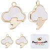 6Pcs Natural Sea Shell Cloud Charms KK-BBC00014-93-1