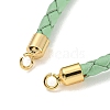 Leather Braided Cord Link Bracelets MAK-K022-01G-03-2