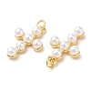Brass Plastic Imitation Pearls Pendants X-KK-Q775-23G-2