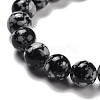 Synthetic Snowflake Obsidian Beads Strands G-E568-03A-3