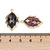 Natural Rhodonite Faceted Leaf Pendants G-I375-04G-04-3